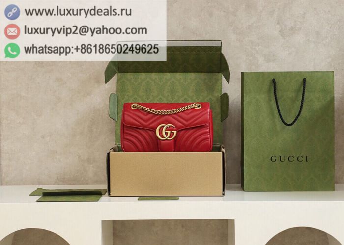 GUCCI GG Marmont small matelasse Shoulder Bags 443497 Red