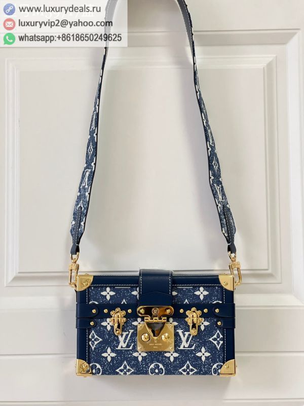 LV Blue Denim Petite Malle Box Crossbody Bags M59717