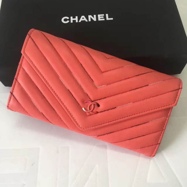 CC Soft Leather Long A82618 Red Wallets Women Bags