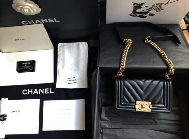 CC 2018ss Black V Vintage Gold Buckle le boy Small Chain 20cm Shoulder Bags Women Bags