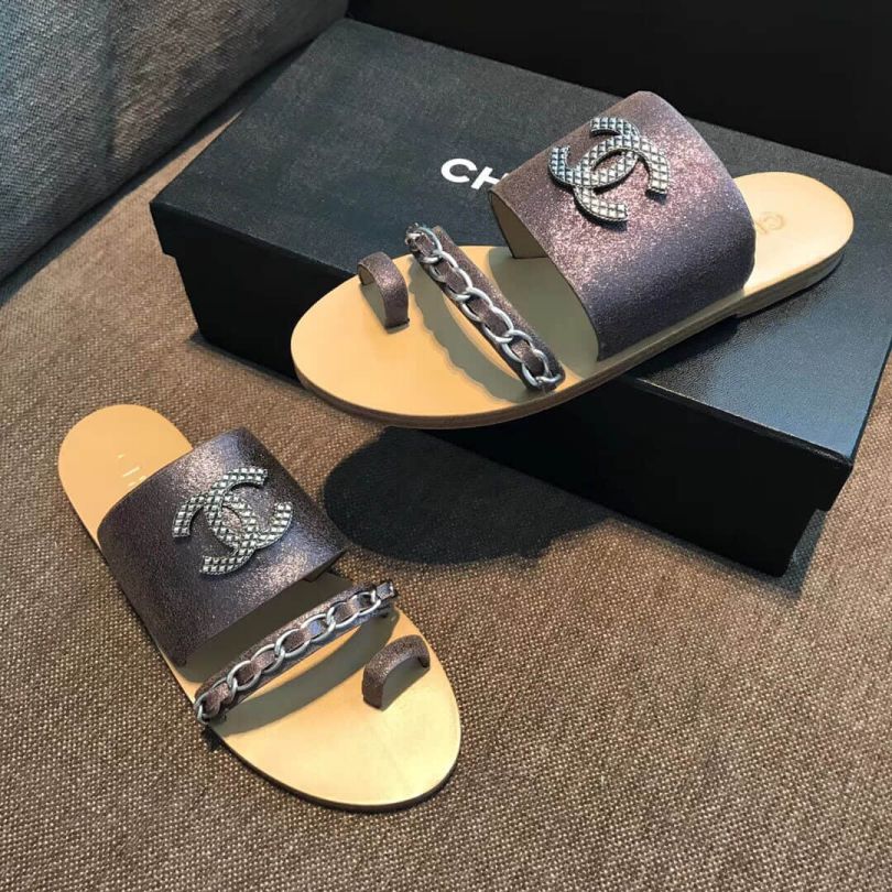 CC 2018ss Classic CC logo Flip Flops Women Shoes
