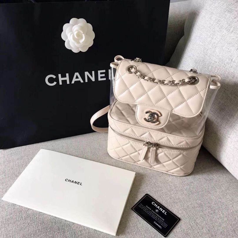CC 2018ss pvc Clear Backpack Bags Women Bags