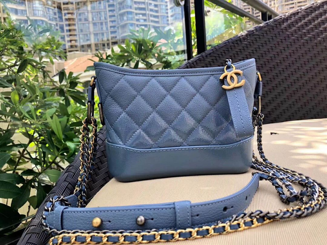 CC 2018ssGabrielle Soft Leather Blue Fading Shoulder Bags Women Bags