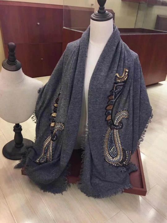 CC Cashmere Embroidery Women Scarves