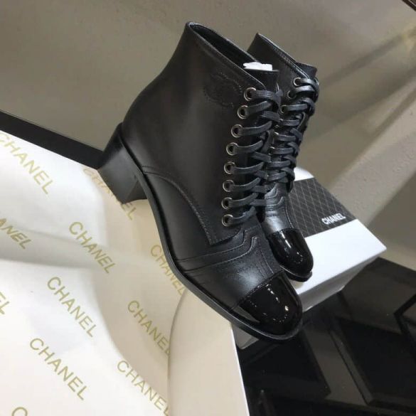 CC 2018 Leather Ankle Boots Women Shoes