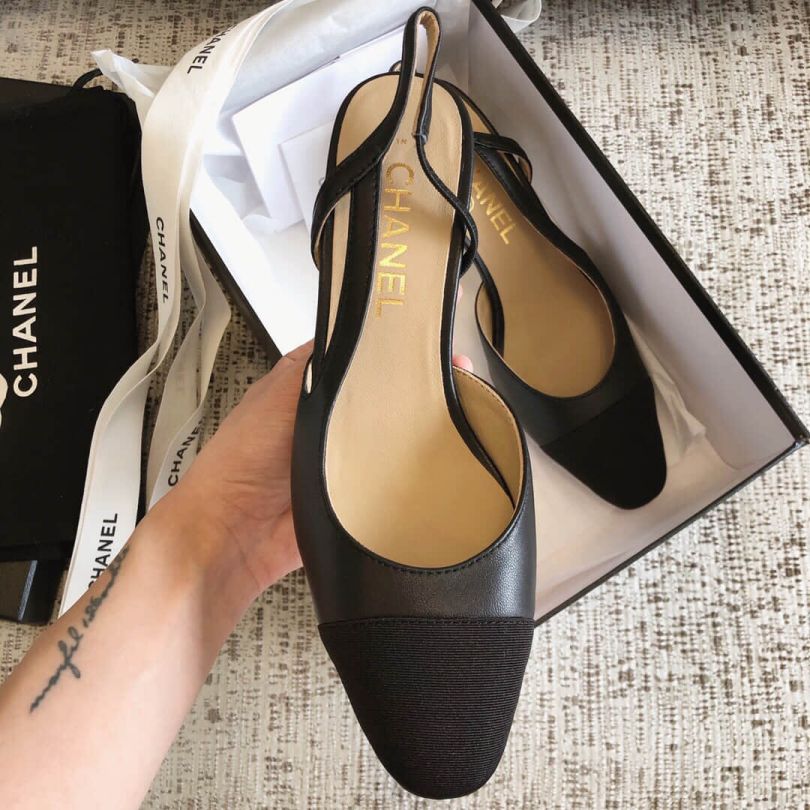 CC 2019 Classic Soft Leather Heel Women Shoes