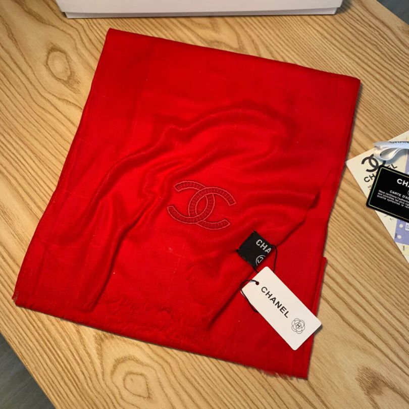 CC Red Cashmere logo Women Scarves