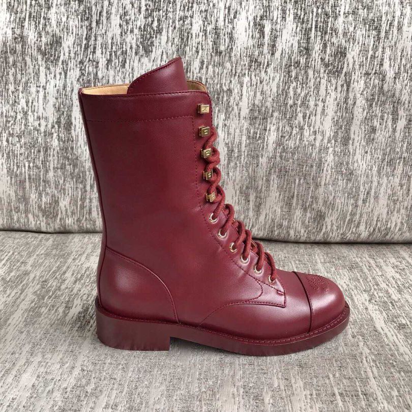 CC 2019FW Leather Boots Women Shoes