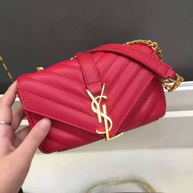 YSL Women Bag on Chain Red Shoulder Bags