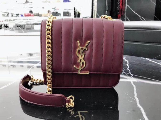 YSL 2018 VICKY Medium Leather Bag on Chain 532612 Shoulder Bags