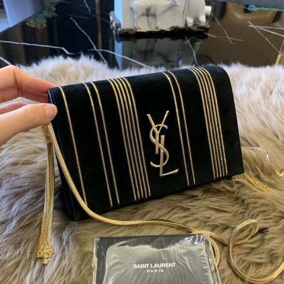YSL KATE Small Black Gold Bag on Chain 539213 Shoulder Bags