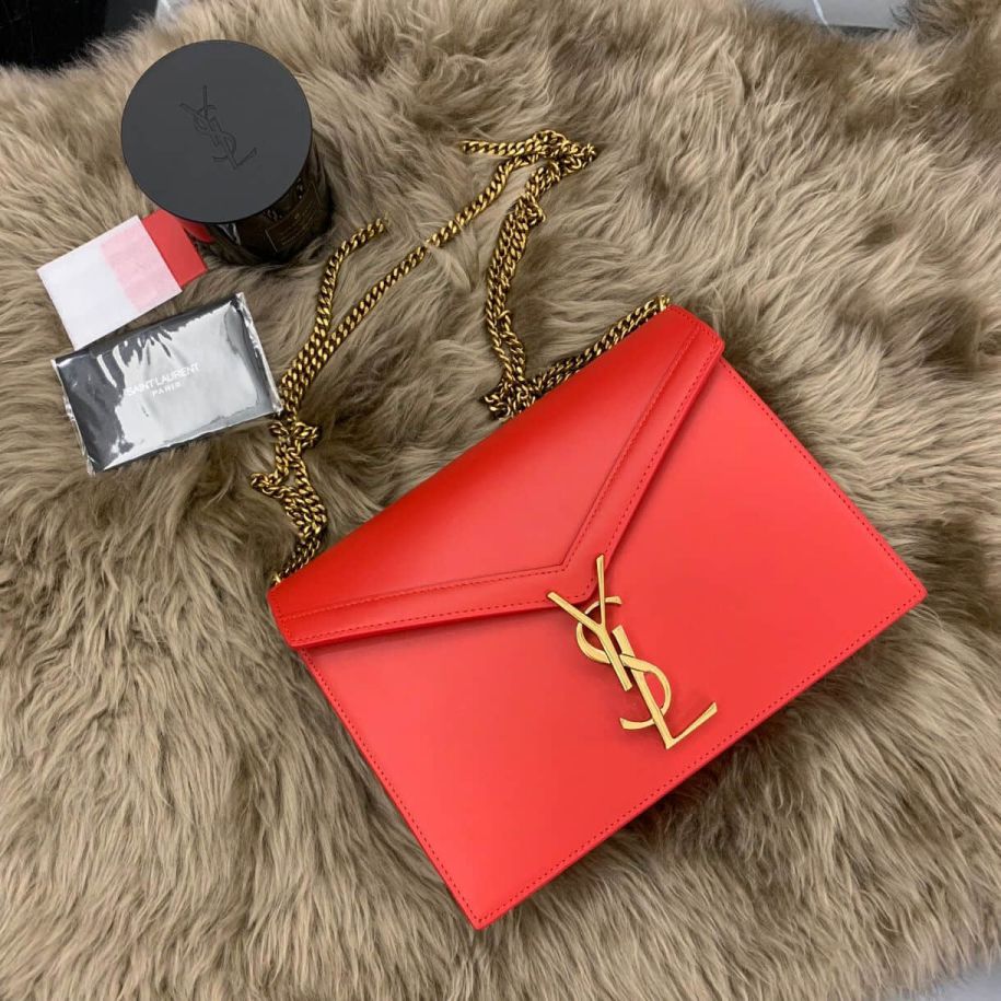 YSL Cassandra Red Leather Bag on Chain 532750 Shoulder Bags