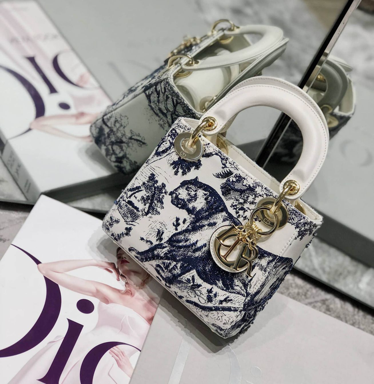 CD EMBROIDERY PRINT TOILE DE JOUY LADY BAGS