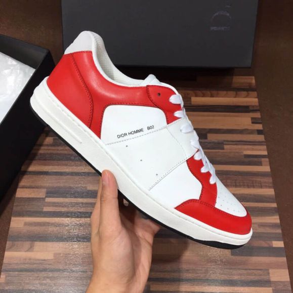 CD SUEDE LEATHER MEN B02 RED SNEAKERS