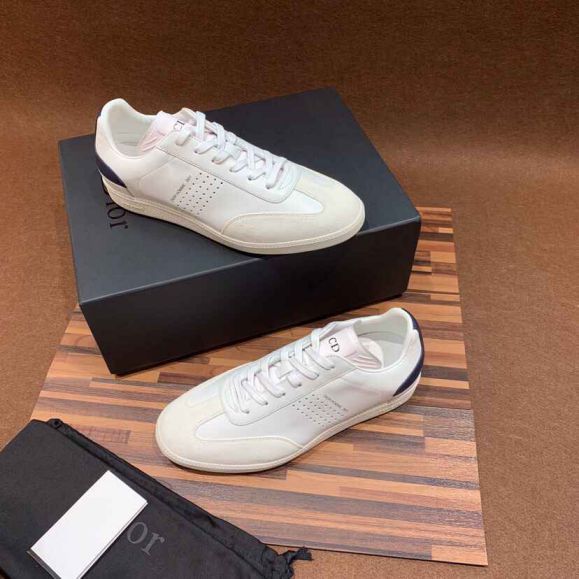 CD WHITE BLUE LEATHER BEIGE SUEDE LEATHER MEN SNEAKERS