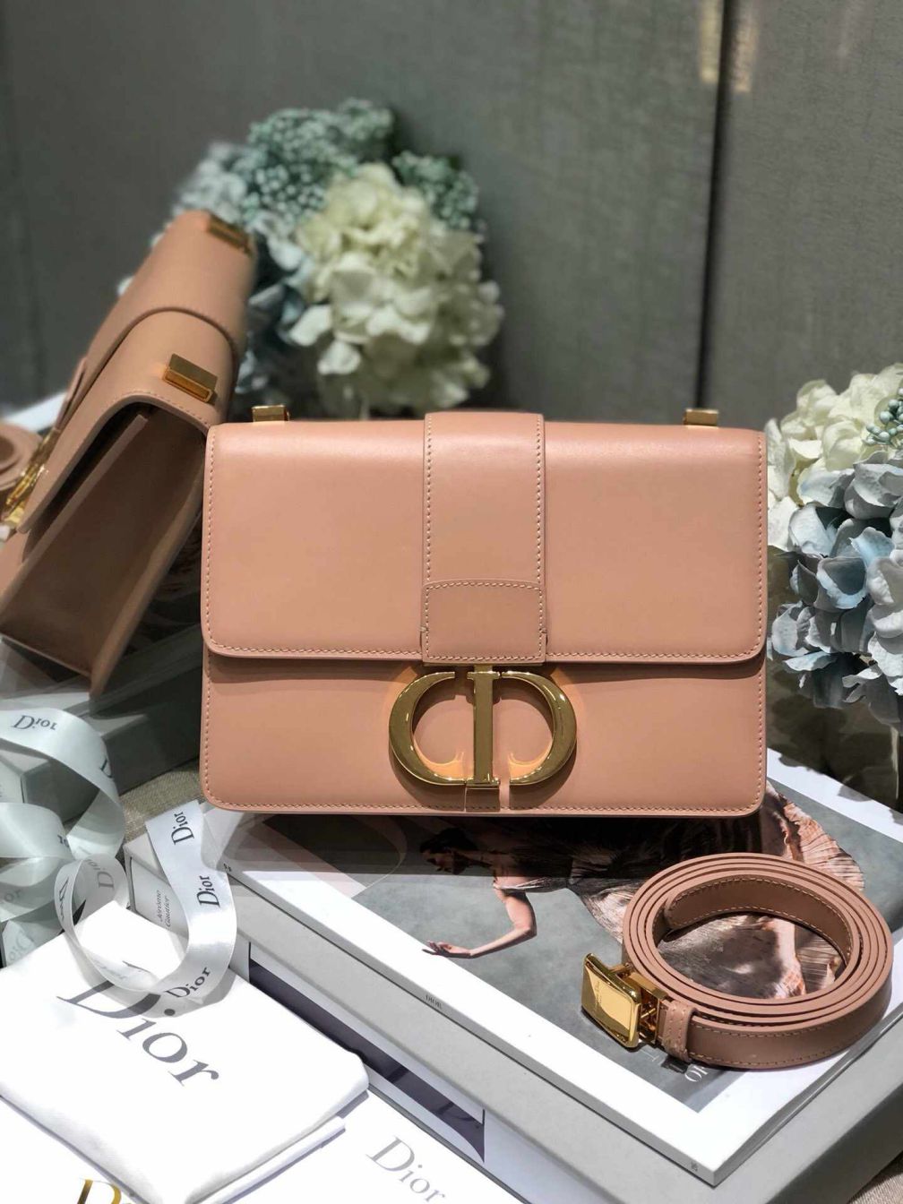 CD 2019 ALL LEATHER 30 MONTAIGNE BAGS PINK