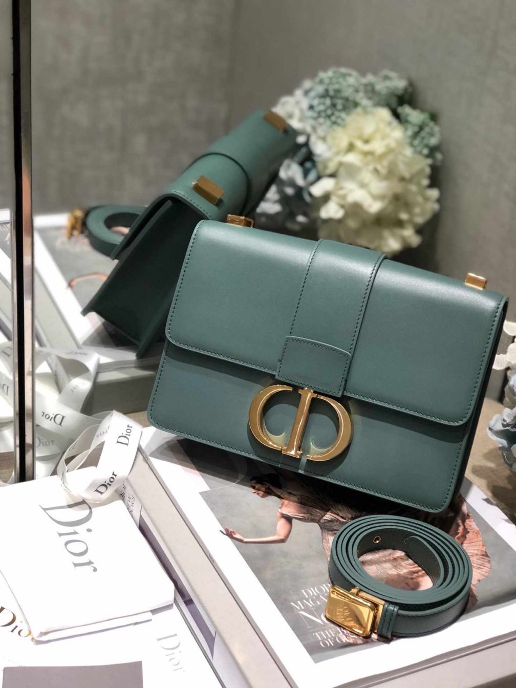 CD 2019 ALL LEATHER 30 MONTAIGNE BAGS GREEN