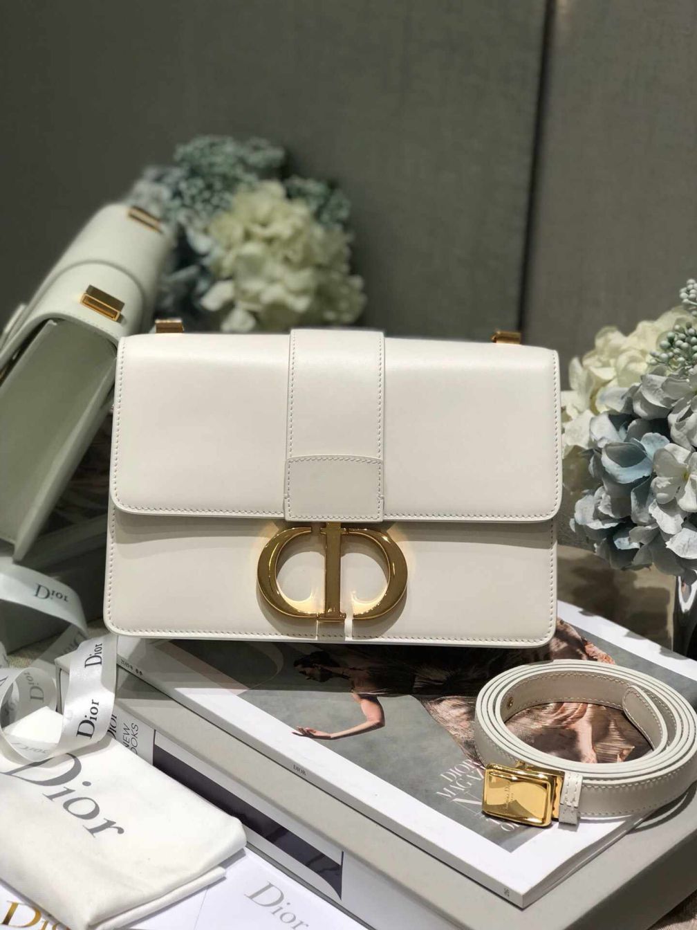 CD 2019 ALL LEATHER 30 MONTAIGNE BAGS WHITE