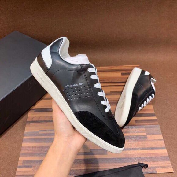CD BLACK LEATHER BLACK SUEDE LEATHER MEN SNEAKERS