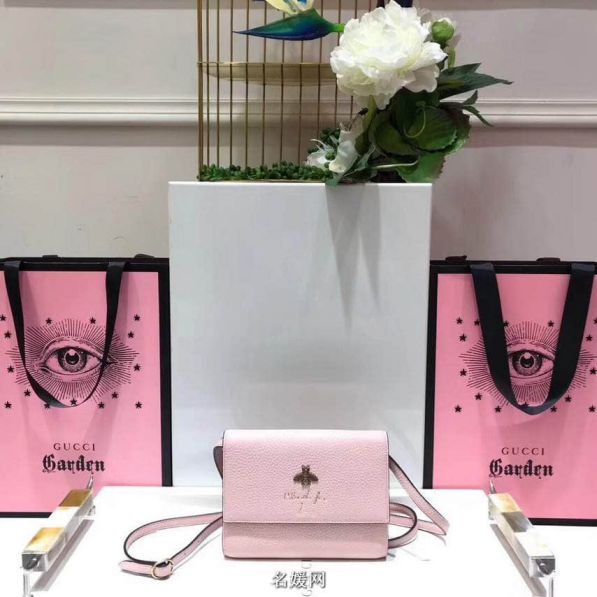 GG Blind for love Bee 498097 Pink Women Shoulder Bags