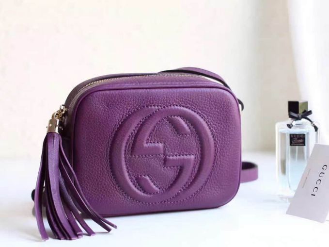 GG 308364 A88EN soho My Good Life Purple Leather Crossbody Camera Bags Women
