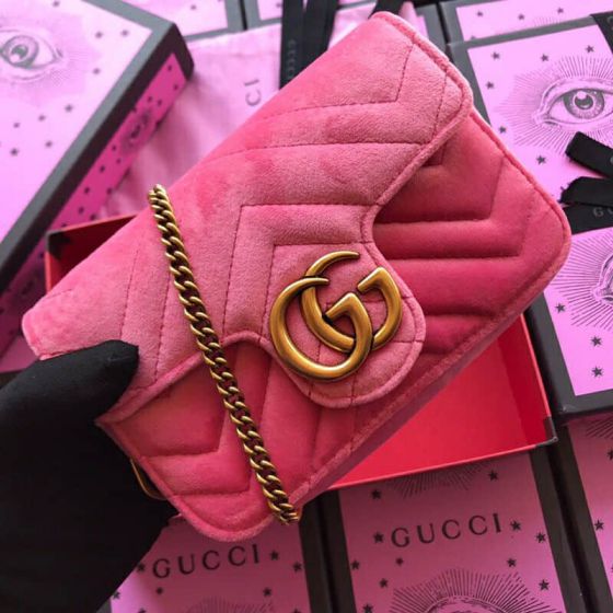 GG Marmont Velvet mini Chain 476433 Women Shoulder Bags