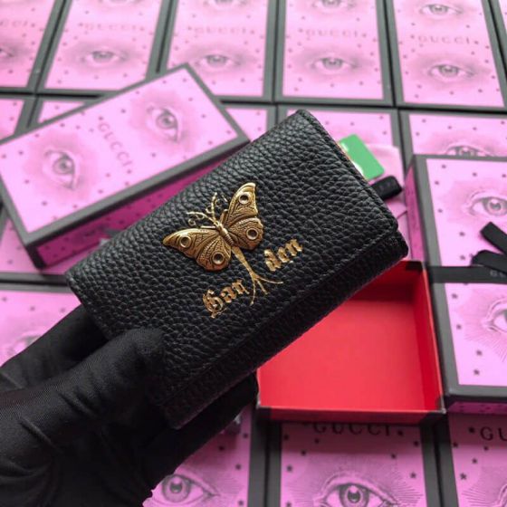 GG 2019SS NEW Key Bags 519801 Butterfly Leather Women Small Goods