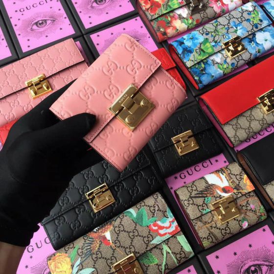GG padlock NEW Short 453155 Pink Epi Leather Women Wallets