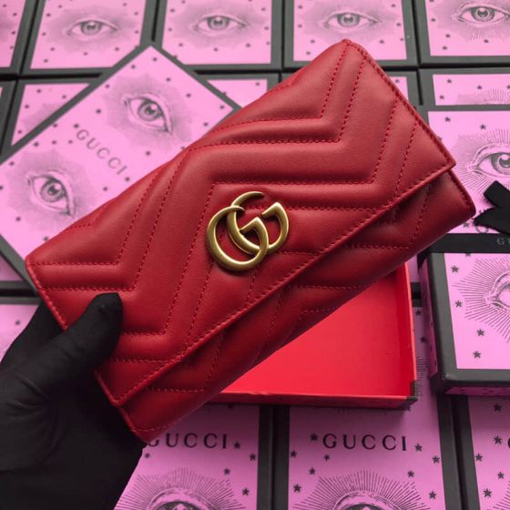 GG 443436 Red Leather Women Wallets
