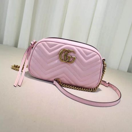 GG 447632 Pink My Good Life NEW GG Marmont Camera Bags Leather Women Shoulder Bags
