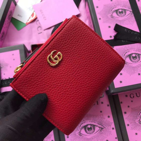 GG 474747 Red Leather Women Wallets