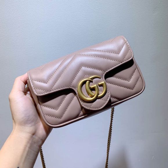GG Marmont Chain mini Chain 476433 Brown Women Shoulder Bags