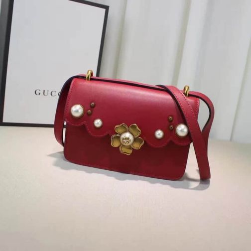 GG 16 NEW Pearl 432682 Red Women Shoulder Bags
