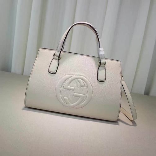 GG 16NEW SOHO Leather Tote 431571 White Women Clutch Bags