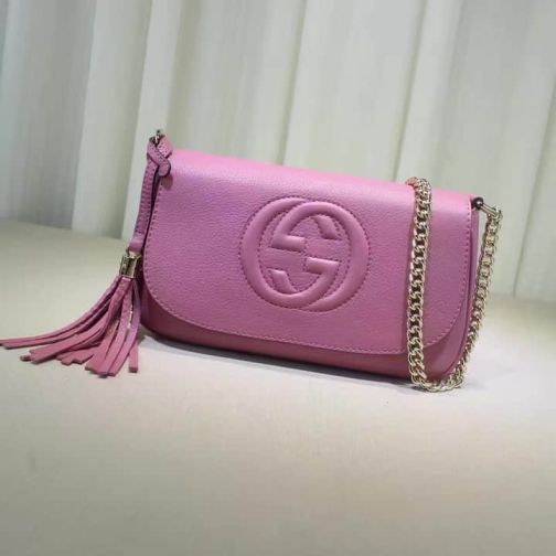 GG SOHO Leather Crossbody 336752 Rose Women Shoulder Bags