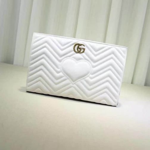 GG NEW 448450 White zip Women Clutch Bags