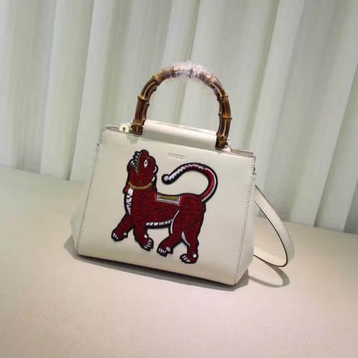 GG 453767 Embroidery White Tote Women Clutch Bags