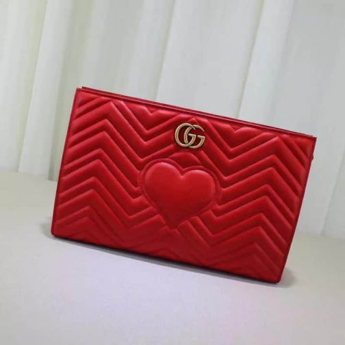 GG NEW 448450 Red zip Women Clutch Bags