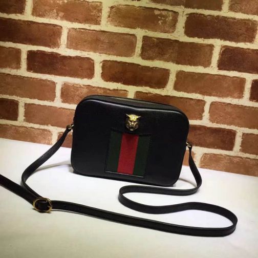 GG 412009 Black Vintage Leather Crossbody Camera Bags Women Shoulder Bags