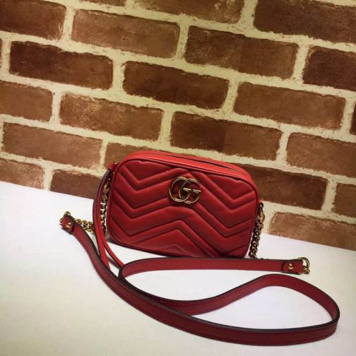 GG Leather Vintage GG Crossbody 448065 Red Women Shoulder Bags