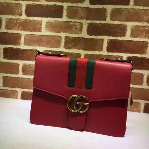 GG Marmont Chain 421889 Red Women Shoulder Bags