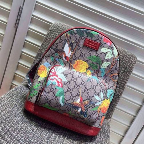 GG Red 16 SS Birds Small 427042 Red Women Backpack Bags