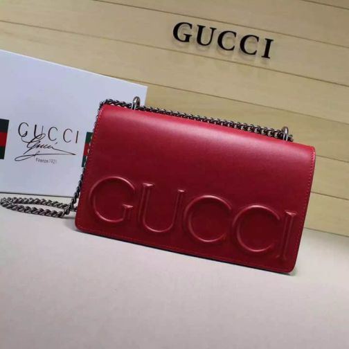 GG 16SS NEW Chain 410248 Red Women Shoulder Bags