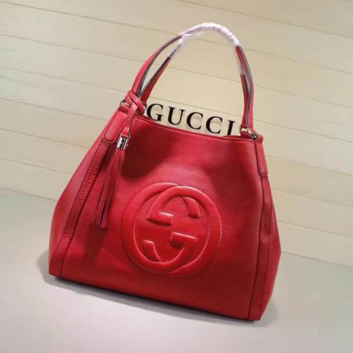 GG Leather soho Medium 282309 Red Women Clutch Bags
