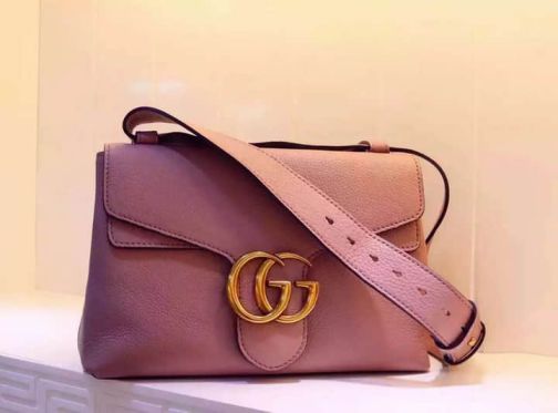 GG Marmont Leather 401173 Pink Women Shoulder Bags