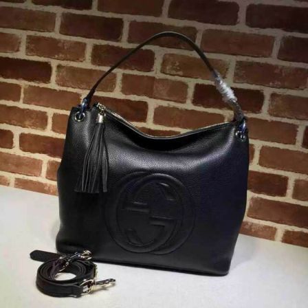 GG Leather 15FW soho Large 408825 Black Women Shoulder Bags