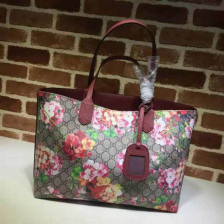 GG Leather Medium Shopper 368568Burgundy Women Shopping Bags