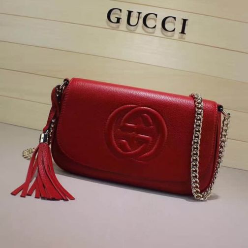 GG Chain soho Medium 336752 Red Women Shoulder Bags