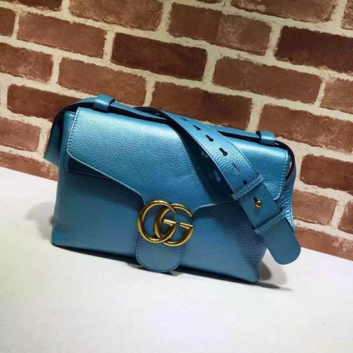 GG Marmont 401173 Blue Women Shoulder Bags