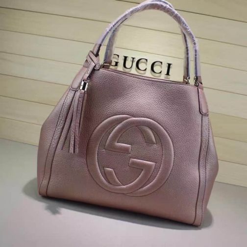 GG Leather soho Medium 282309 Pink Gold Women Clutch Bags